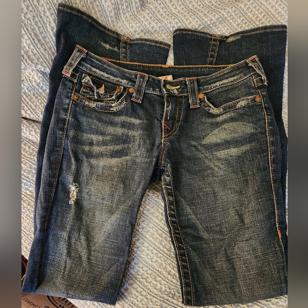 True Religion Low Rise Flare Jeans